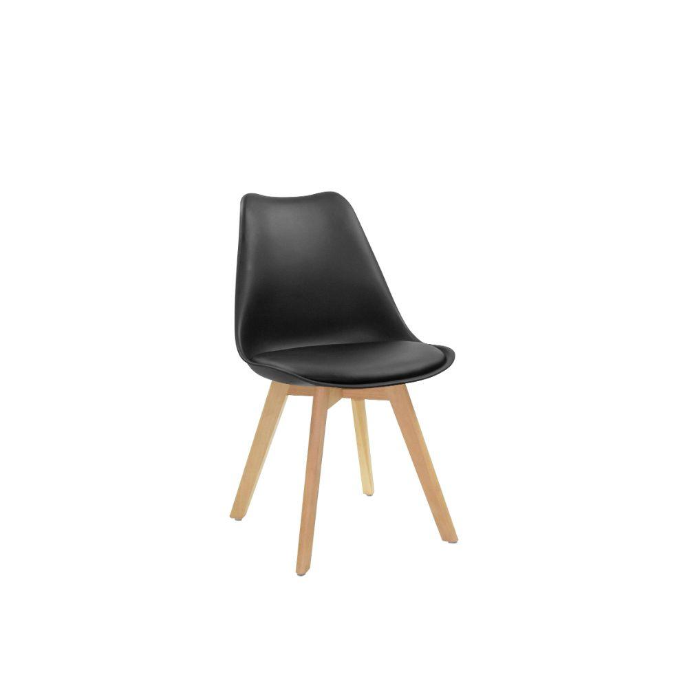 Juego de Comedor Torce · 4 Sillas · Negro y Café Claro
