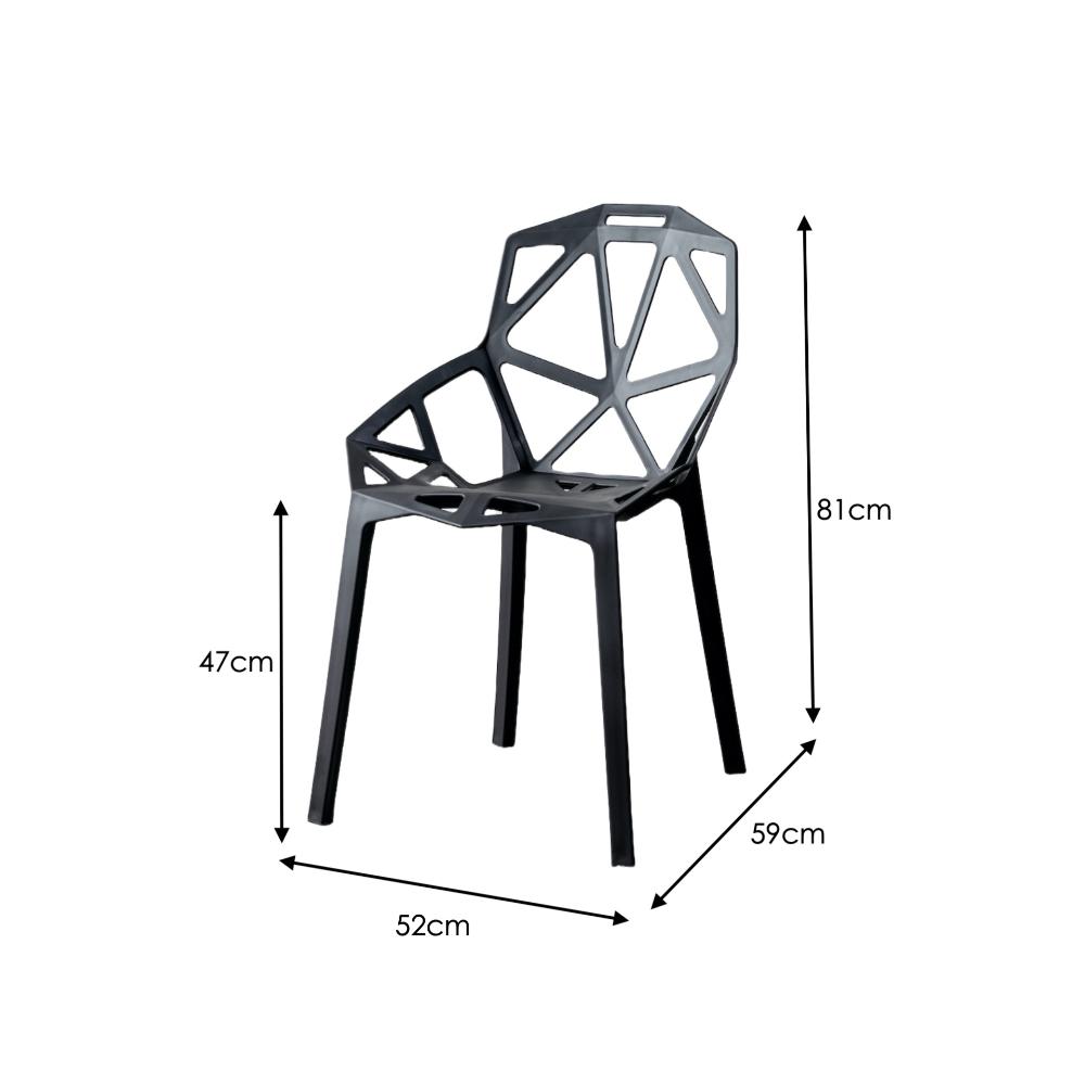 Silla Roxy, Color Negro, con Espaldar y Diseño Moderno, vista posterior