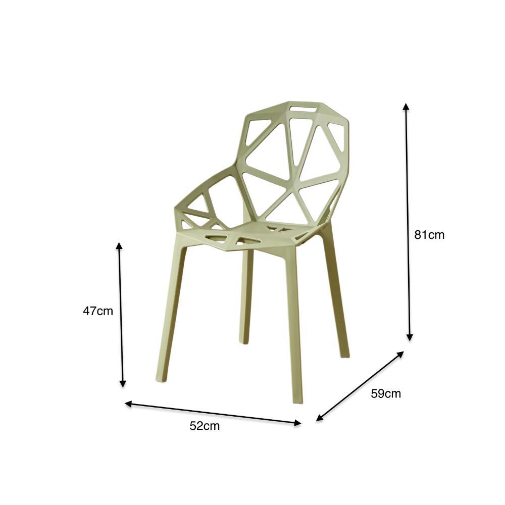 Silla Roxy, Color Verde, con Espaldar y Diseño Moderno X4
