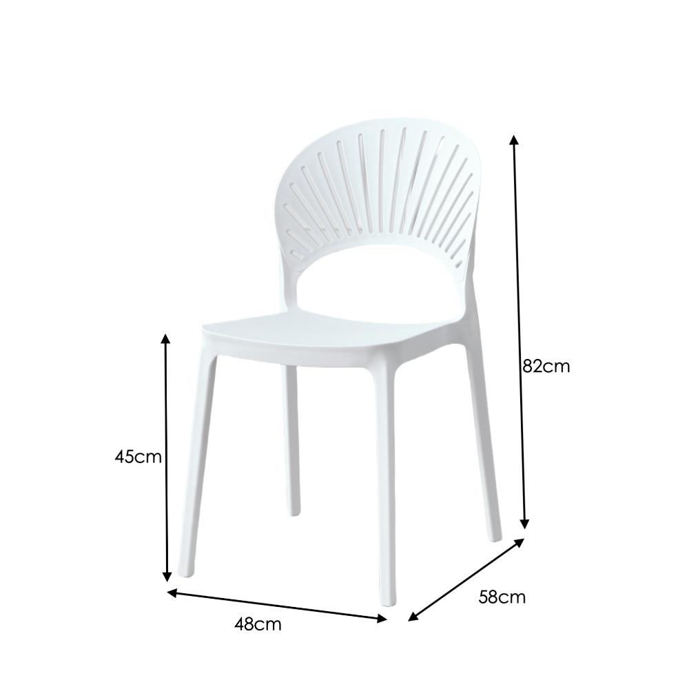Silla Paraíso, Color Blanco, con Espaldar y Diseño Moderno, abierto