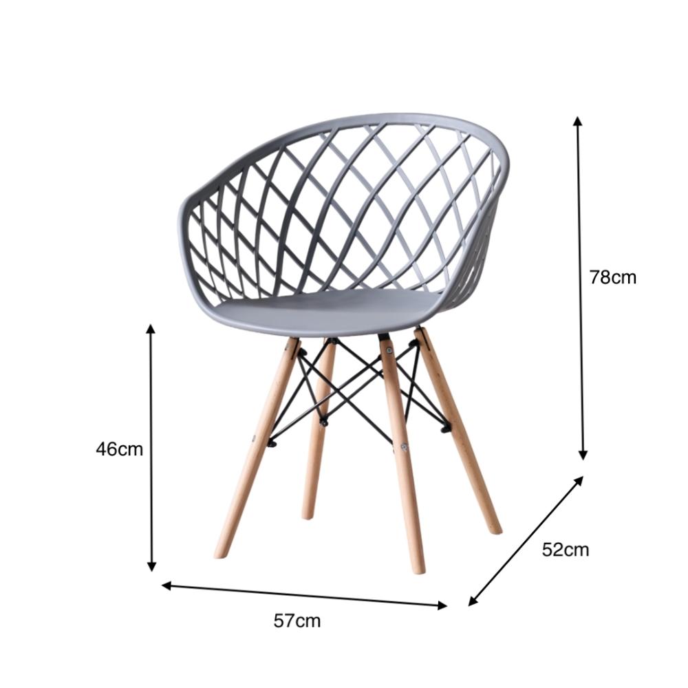 Silla Oasis con Brazos, Color Gris, con Espaldar, detalle de patas