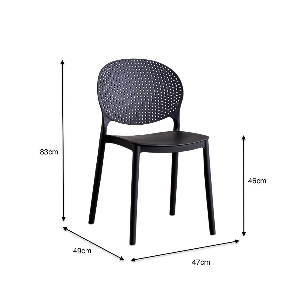 Silla Florida, Color Negro, con Espaldar y Diseño Moderno