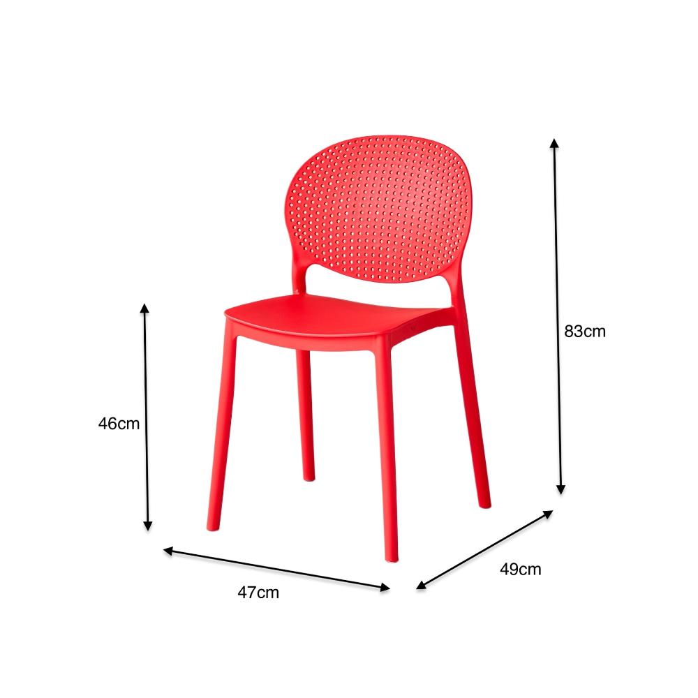 Silla Florida, Color Rojo, con Espaldar y Diseño Moderno