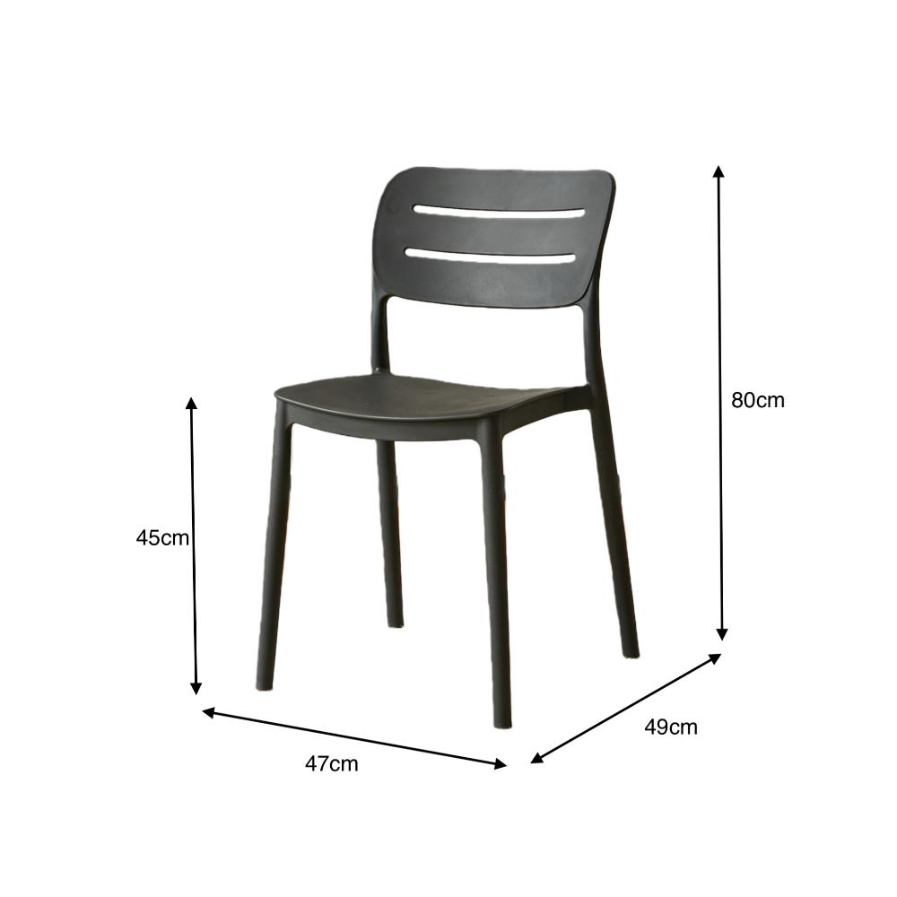 Set de 2 Sillas Harriman, Negro, con Medio Espaldar y Diseño Minimalista