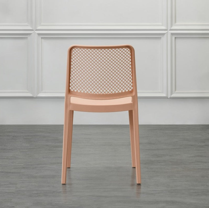 Set de 4 Sillas Manhattan, Mandarina, con Espaldar en Rejilla y Diseño Minimalista