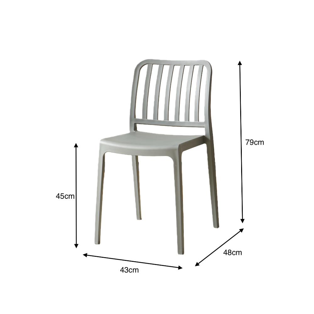 Silla Brooklyn, Gris Oscuro, con Espaldar en Rayas y Diseño Minimalista, vista en perspectiva