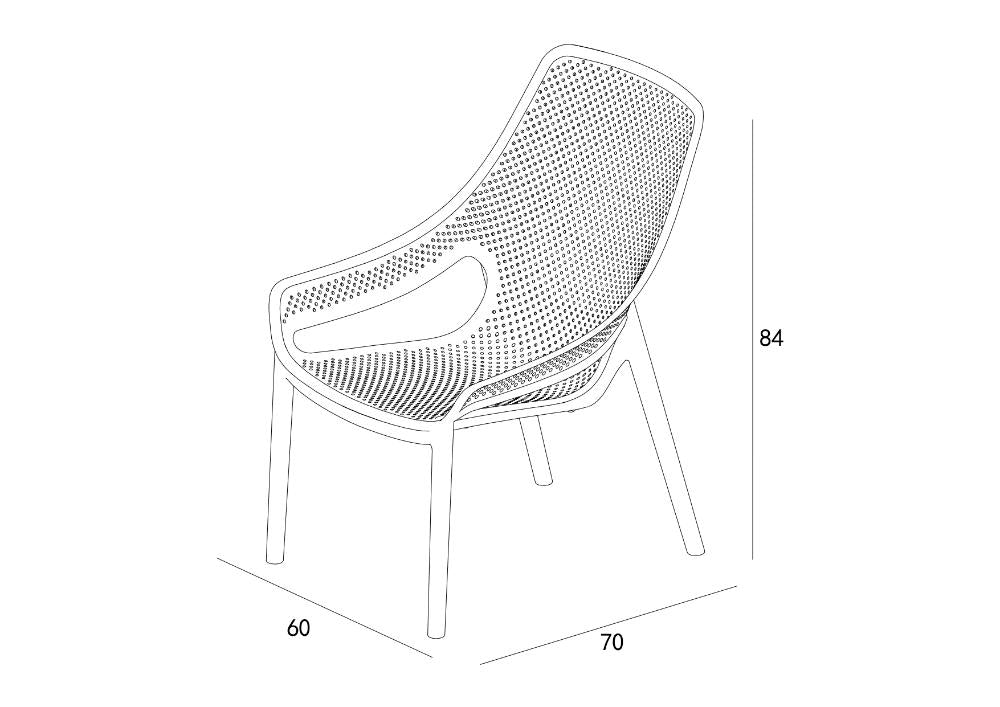 Silla Lounge Ibiza, Taupe, con Espaldar y Reposa Brazos, abierto