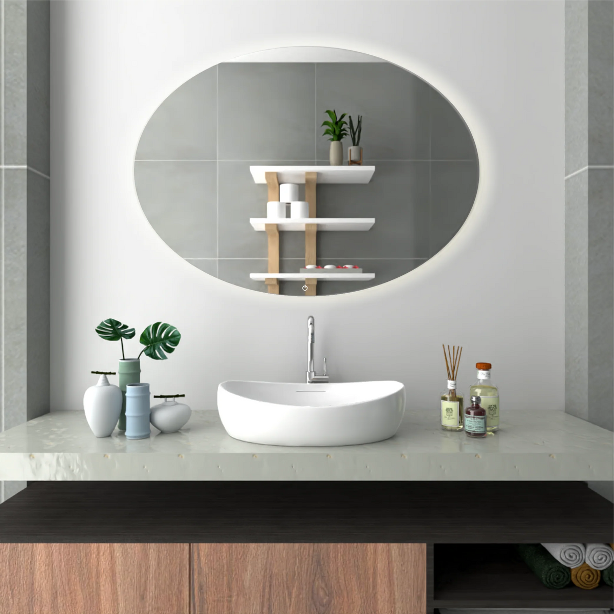 Espejo ovalado LED Touch Reflekta