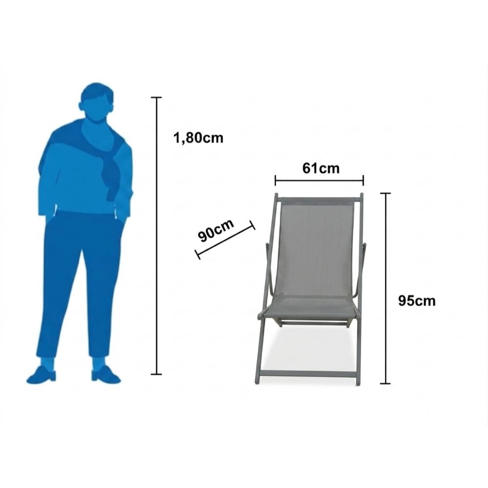 Silla Plegable Reclinable Kenya, Verde, con Tres Posiciones, vista superior