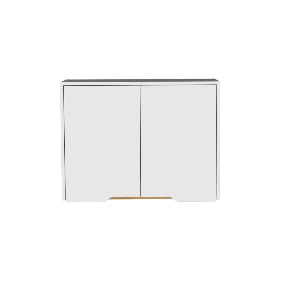 Gabinete Superior Soler, Blanco y Macadamia, con dos puertas y facil instalación 80