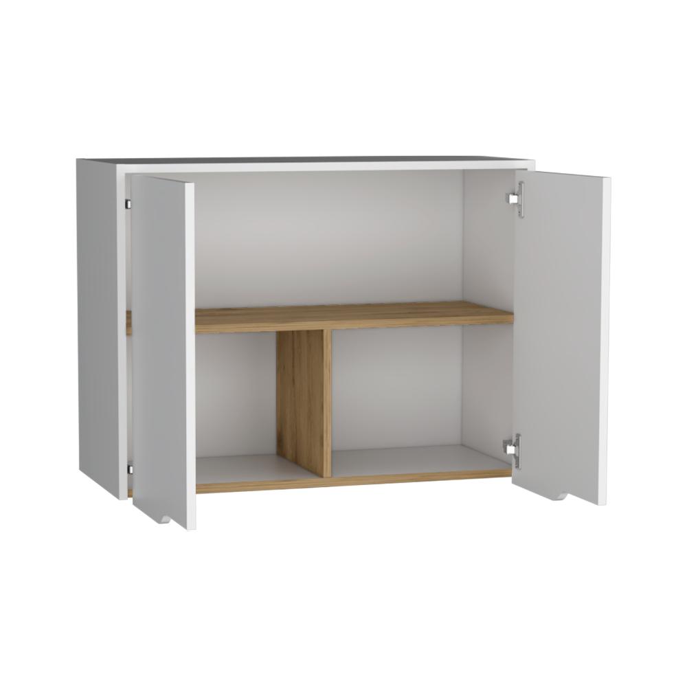 Gabinete Superior Soler, Blanco y Macadamia, con dos puertas y facil instalación 80