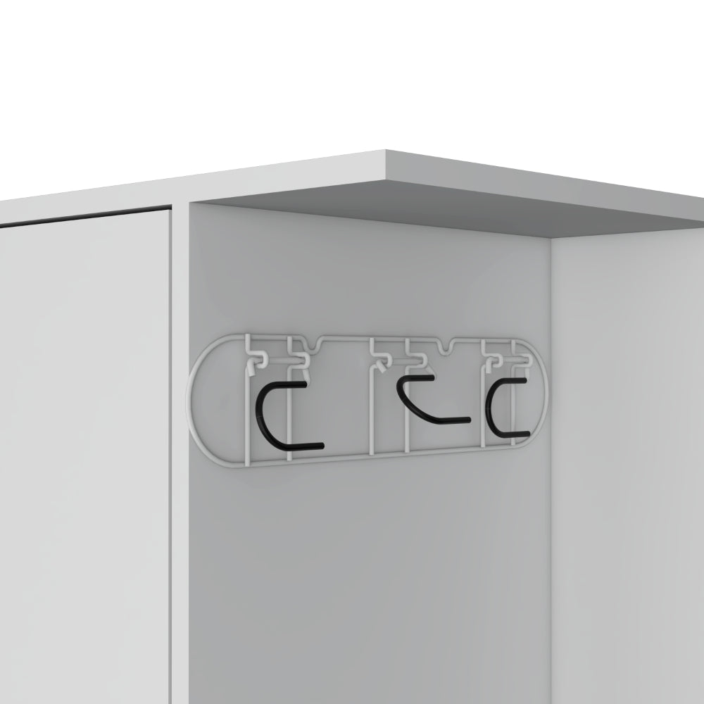 Mueble de Aseo Cruella, Blanco, incluye colgador para escobas