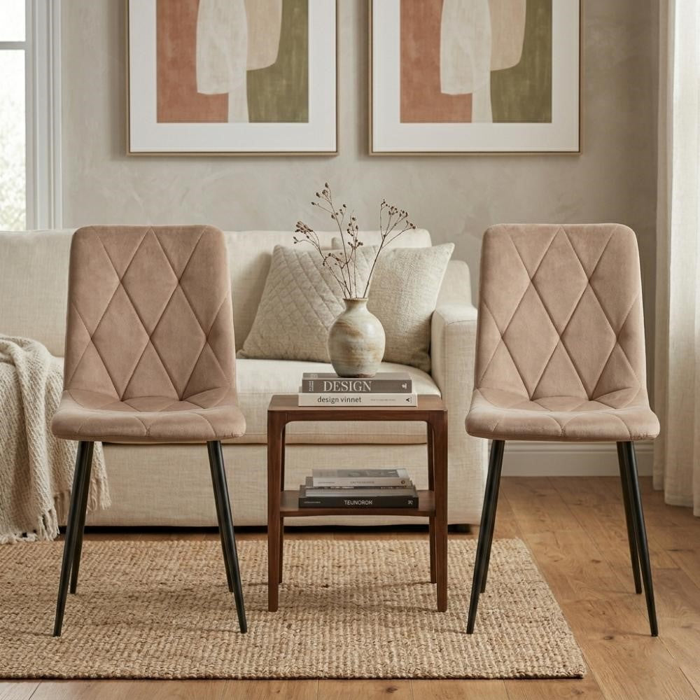 Set de 4 Sillas de Comedor Napoles, Café, con Espaldar y Diseño Moderno