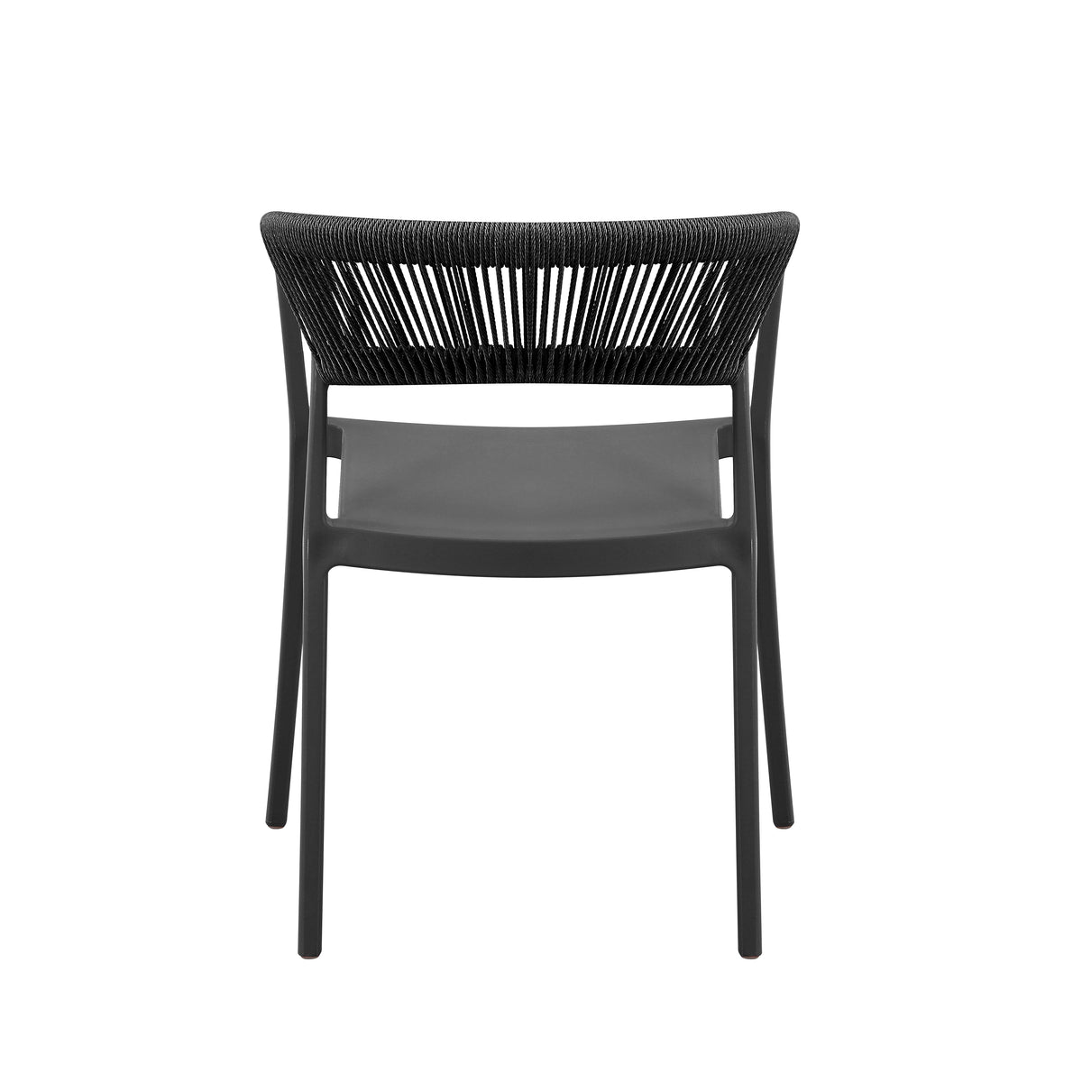 Silla Balí, Negro, con Espaldar en Cuerdas y Diseño Moderno