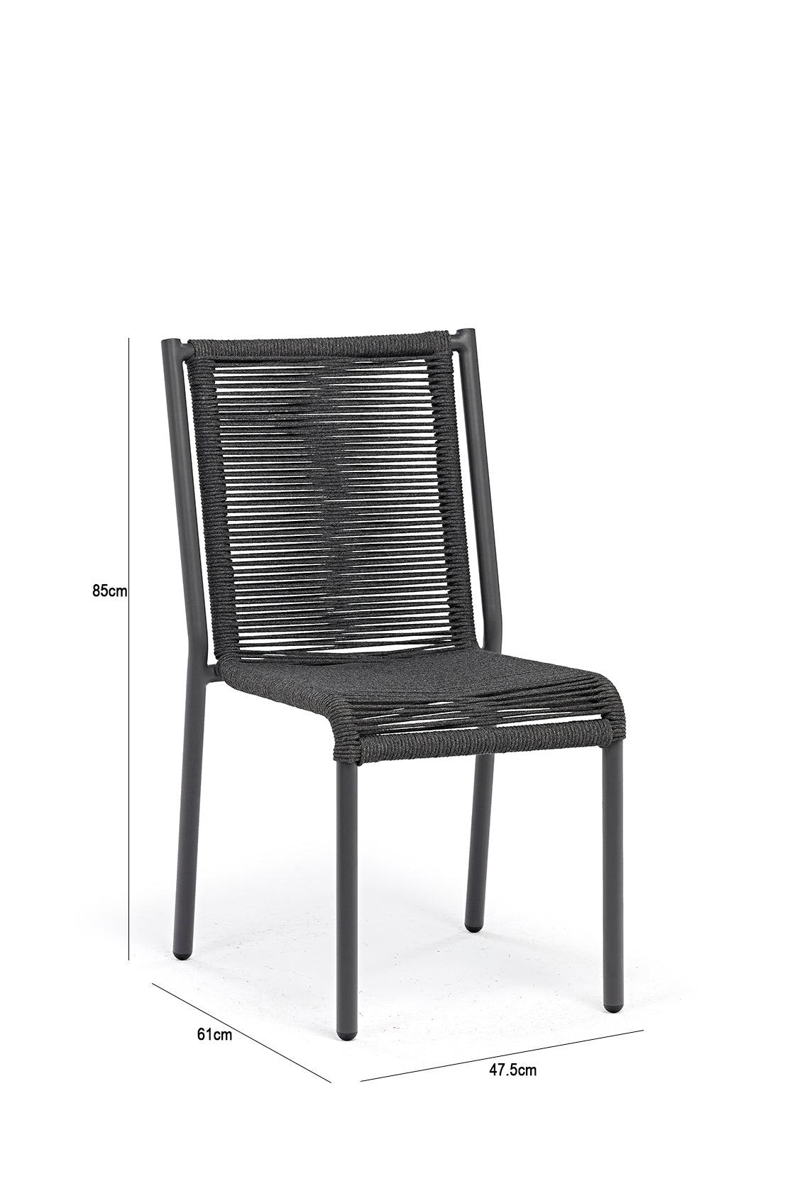 Comedor de exterior Jónico negro con mesa y 4 sillas de rattan sintético – vista 7