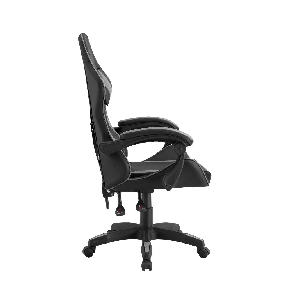 Combo gamer Fire escritorio con luz LED y silla gamer gris reclinable - detalle