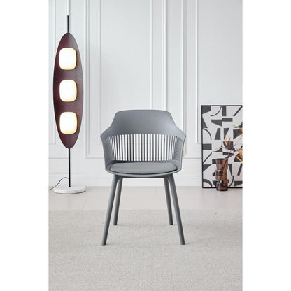 Silla con Cojín Max, Color Gris Oscuro, con Espaldar en Rejilla, vista frontal