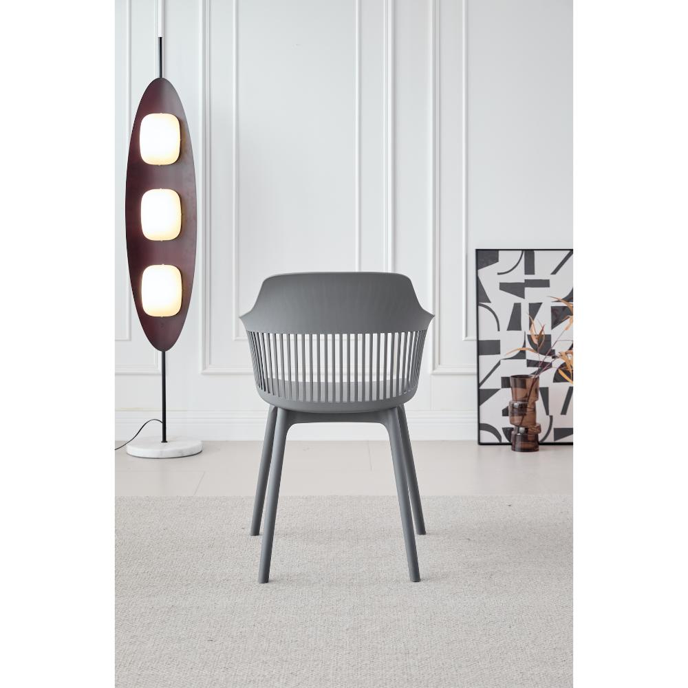 Silla con Cojín Max, Color Gris Oscuro, con Espaldar en Rejilla, detalle