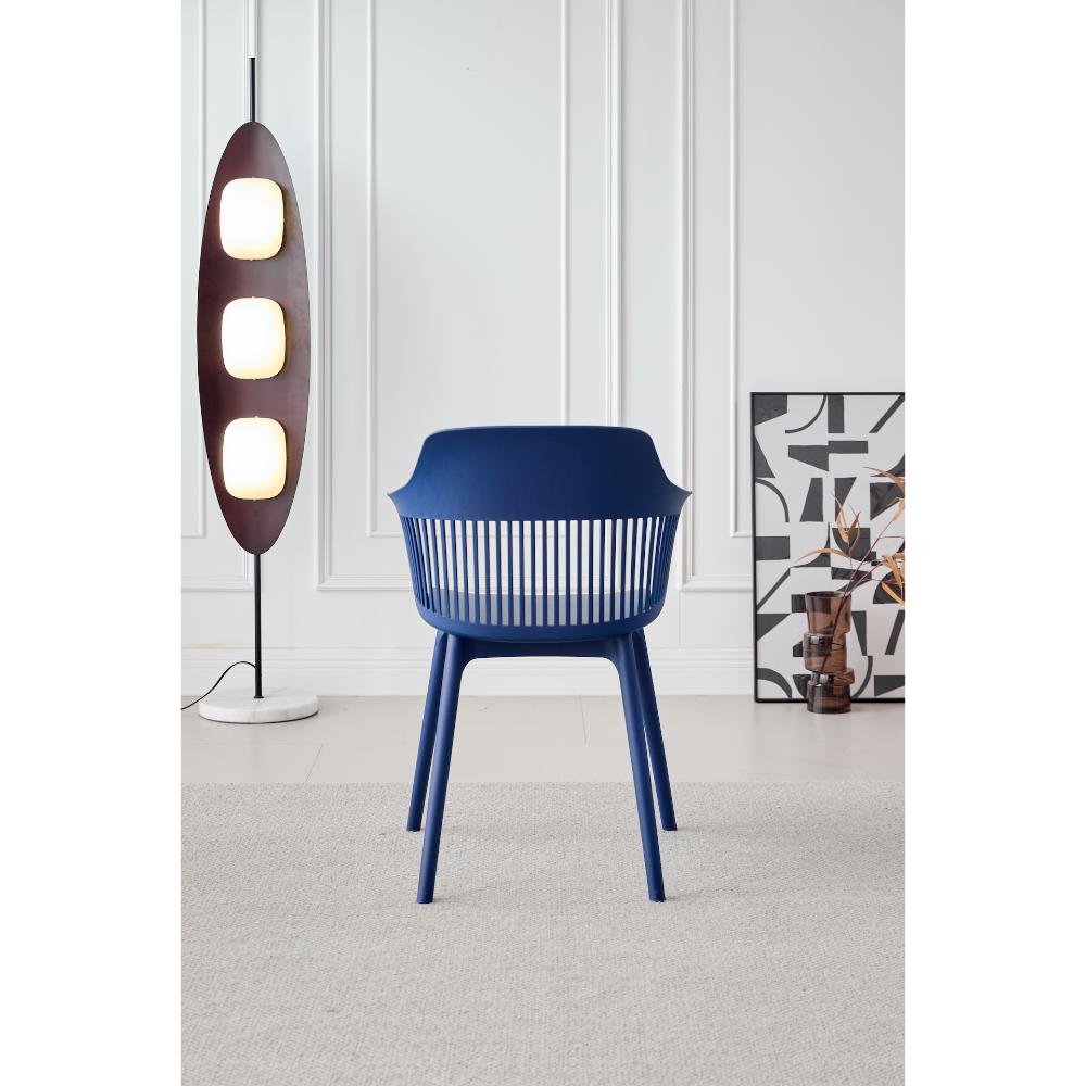 Silla con Cojín Max, Color Azul, con Espaldar en Rejilla, detalle