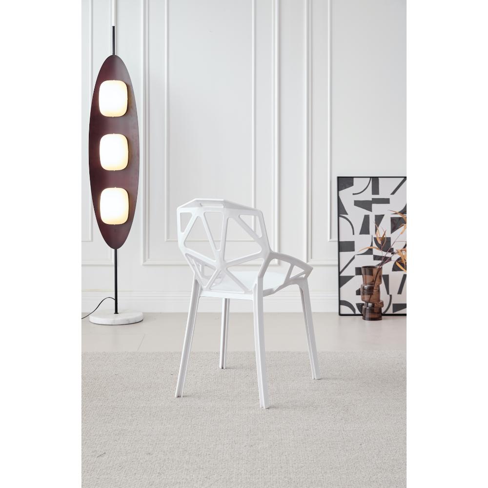 Silla Roxy, Color Blanco, con Espaldar y Diseño Moderno, vista lateral