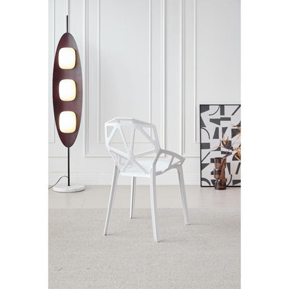 Silla Roxy, Color Blanco, con Espaldar y Diseño Moderno, vista lateral