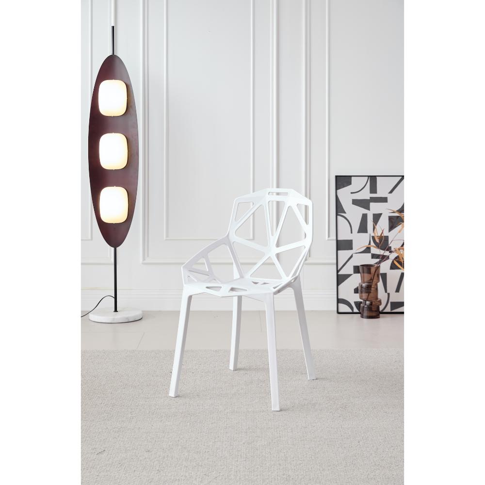 Silla Roxy, Color Blanco, con Espaldar y Diseño Moderno, vista frontal