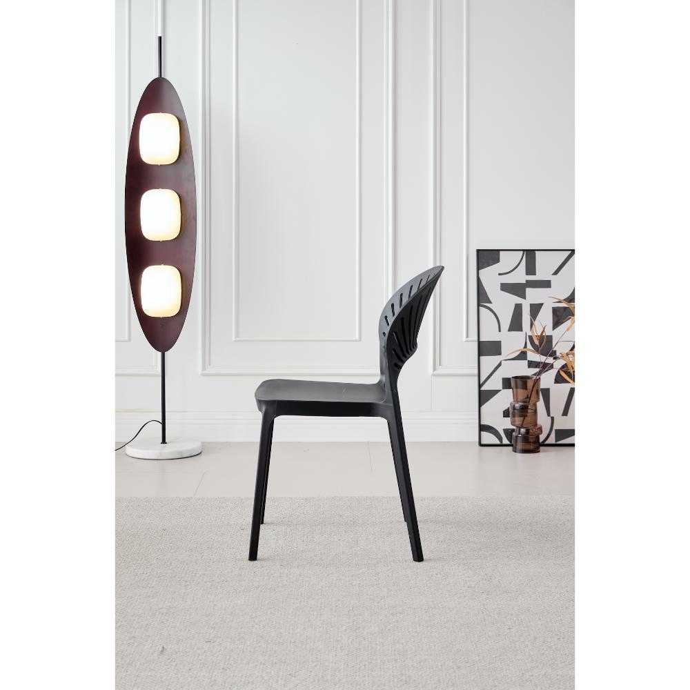 Silla Paraíso negra en polipropileno con espaldar