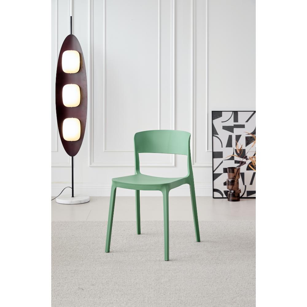 Silla Mónaco, Color Verde Oliva, con Espaldar y Diseño Moderno, medidas