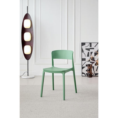 Silla Mónaco, Color Verde Oliva, con Espaldar y Diseño Moderno, medidas