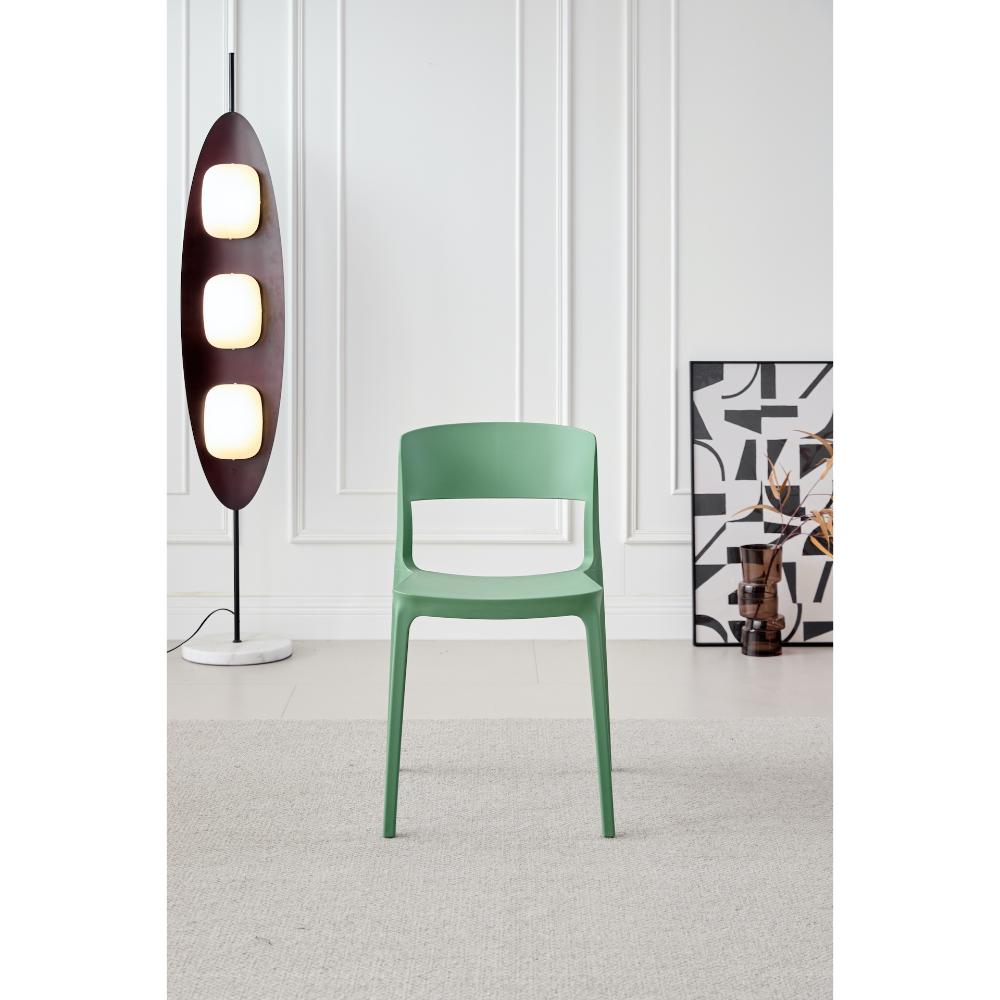 Silla Mónaco, Color Verde Oliva, con Espaldar y Diseño Moderno, detalle de acabado