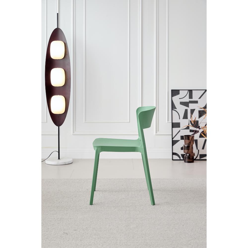 Silla Mónaco, Color Verde Oliva, con Espaldar y Diseño Moderno, vista superior