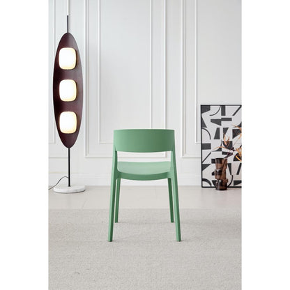 Silla Mónaco, Color Verde Oliva, con Espaldar y Diseño Moderno, abierto