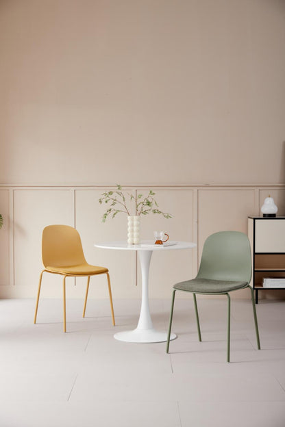 Set de 4 Sillas con Cojín Aiara, Color Amarillo, Diseño Moderno