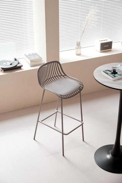 Silla para Bar Tulum, Color Taupe, Diseño Moderno