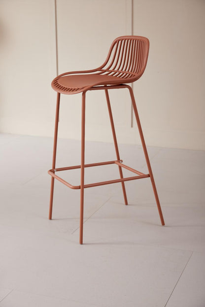 Set de 4 Sillas para Bar Tulum, Color Terracota, Diseño Moderno