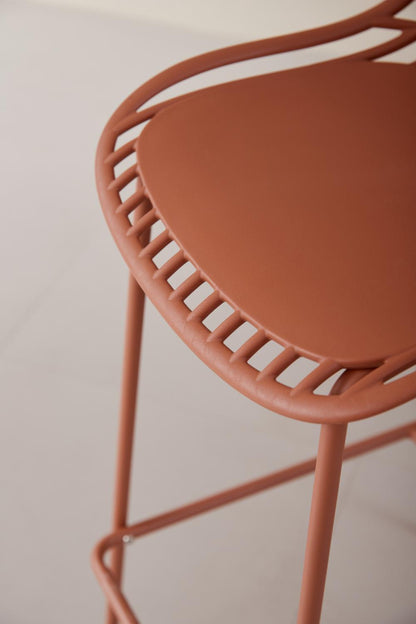 Set de 4 Sillas para Bar Tulum, Color Terracota, Diseño Moderno