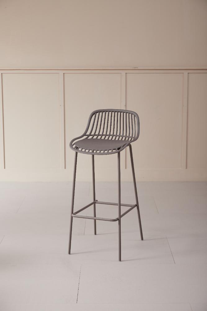 Silla para Bar Tulum, Color Taupe, Diseño Moderno