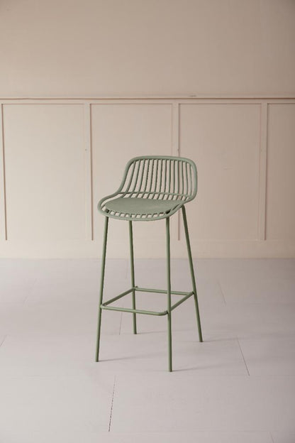 Set de 4 Butacos para Barra Tulum, Color Verde Olivo, Diseño Moderno, vista superior
