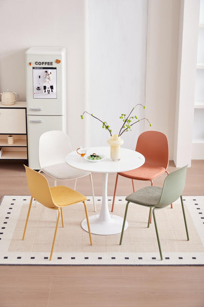 Set de 4 Sillas con Cojín Aiara, Color Amarillo, Diseño Moderno