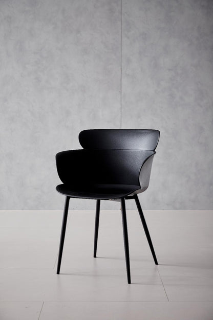 Set de 2 Sillas Miami con Brazos, Color Negro, con Espaldar y Diseño Moderno