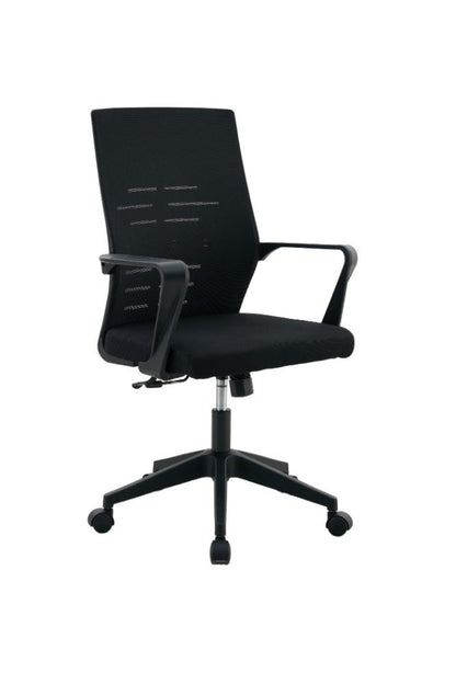 Silla de Escritorio Vertex, Negro, ergonómica con reposabrazos, vista lateral