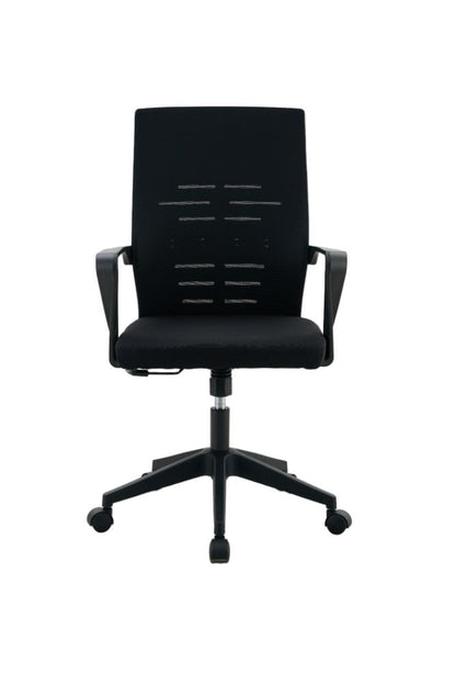 Silla de Escritorio Vertex, Negro, ergonómica con reposabrazos, detalle