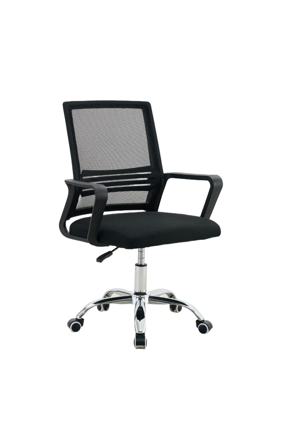 Silla de Escritorio Imperial, Negro, ergonómica con reposabrazos, vista lateral