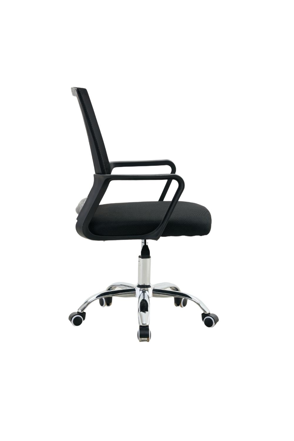 Silla de Escritorio Imperial, Negro, ergonómica con reposabrazos, vista posterior