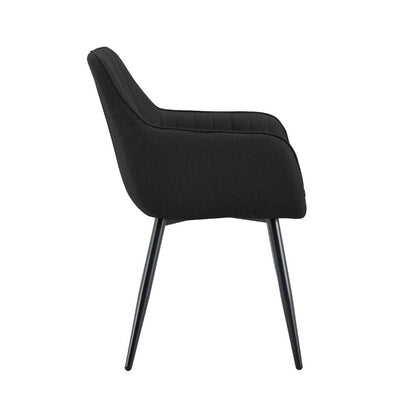 Set de 4 Sillas Neo, Color Negro, con Espaldar y Diseño Moderno