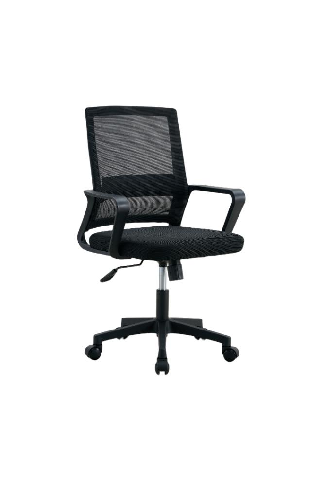 Silla de Escritorio Regal, Negro, ergonómica con reposabrazos, vista lateral