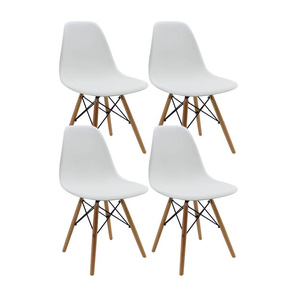 Juego de Comedor Glen · 4 Sillas · Cobre y Blanco