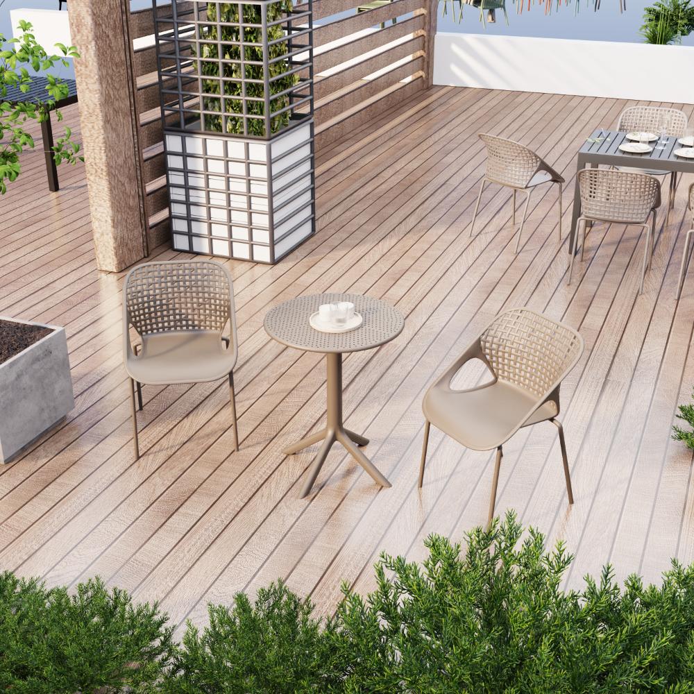 Silla Senit con Brazos, Color Taupe, con Espaldar y Diseño Moderno, medidas