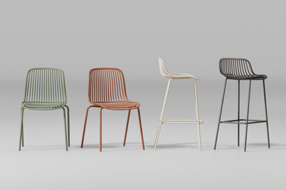 Silla para Bar Tulum, Color Taupe, Diseño Moderno