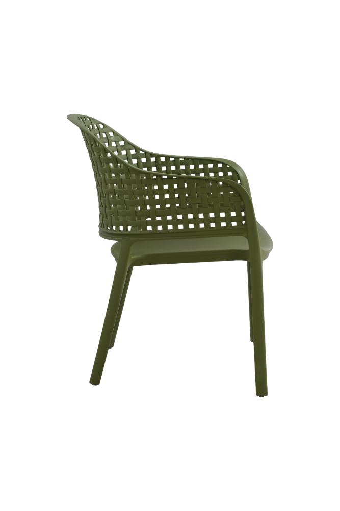 Juego de sala exterior Amalfi verde olivo: mesa de centro, 2 sillas y banco – vista 11